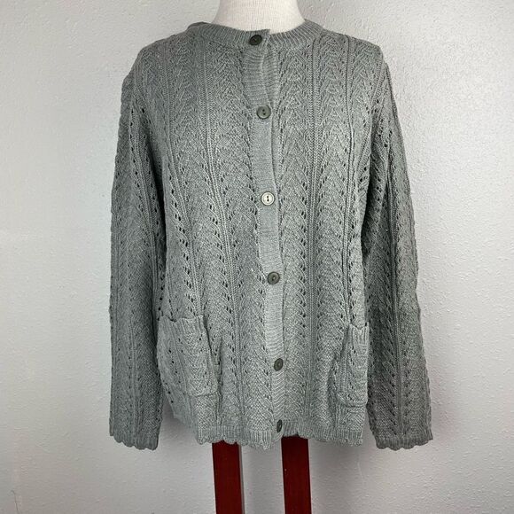 NWOT Sara Morgan Gray Cardigan Sweater Size M - Picture 1 of 9